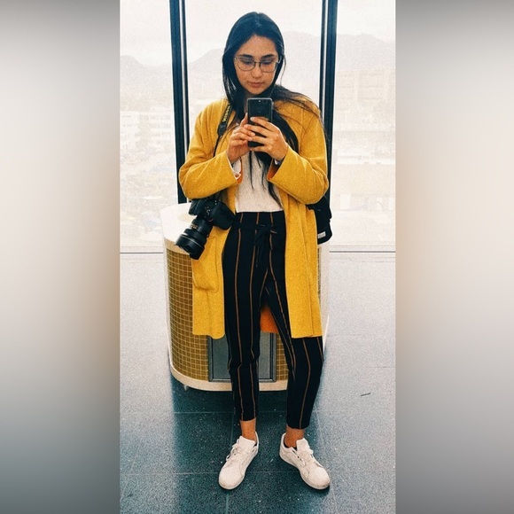 Zara stripe paper bag waist pants, size M - Picture 3 of 4